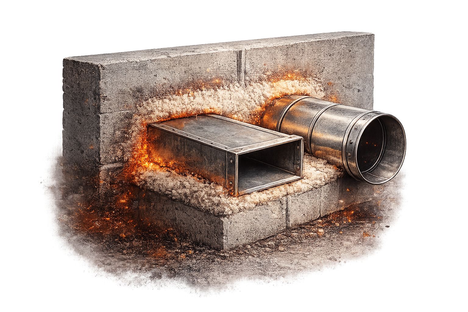 Protection incendie gaine technique et traversée de paroi